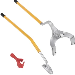 VEVOR Tire Mount Demount Tool, 22.5-24.5 inch Manual Steel Tire Changer Mount Demount Removal Tool, with Extra bead holder, Tubeless Truck Bead Breaker, 3 PCS Tire Changing Tools, Orange