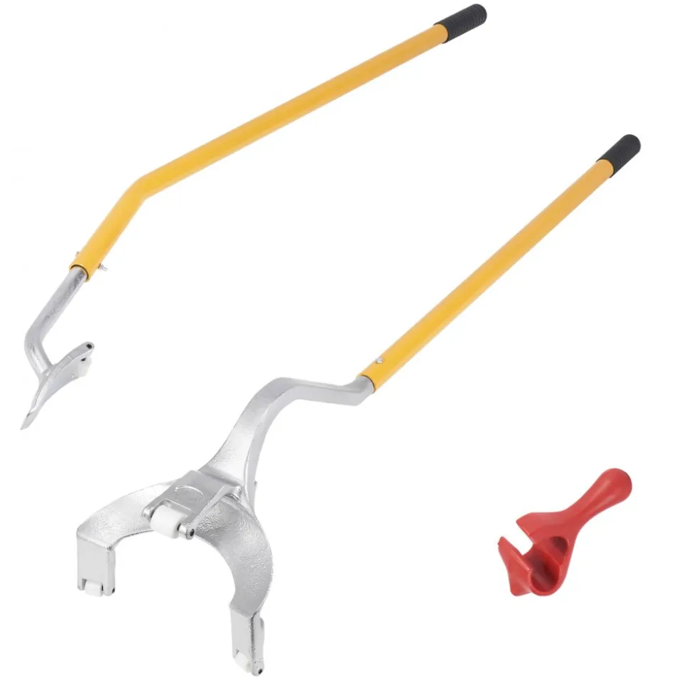 VEVOR Tire Mount Demount Tool, 22.5-24.5 inch Manual Steel Tire Changer Mount Demount Removal Tool, with Extra bead holder, Tubeless Truck Bead Breaker, 3 PCS Tire Changing Tools, Orange