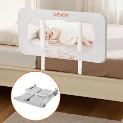 VEVOR Toddler Bed Rail, Kids Beds Guard Rail with Reinforced Iron Pipe and Oxford Cloth, Adjustable Height Bed Side Railing, Portable Guard Bumper Barrier for Crib, Bunk, 31.5 x 26.38 in, 1 Piece