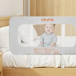VEVOR Toddler Bed Rail, Kids Beds Guard Rail with Reinforced Iron Pipe and Oxford Cloth, Adjustable Height Bed Side Railing, Portable Guard Bumper Barrier for Crib, Bunk, 31.5 x 26.38 in, 1 Piece