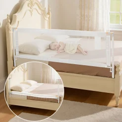 VEVOR Toddler Bed Rail, Kids Beds Guard Rail with Reinforced Iron Pipe and Oxford Cloth, Adjustable Height Bed Side Railing, Portable Guard Bumper Barrier for Crib, Bunk, 78.74 x 35.04 in, 1 Piece