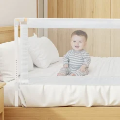 VEVOR Toddler Bed Rail, Kids Beds Guard Rail with Reinforced Iron Pipe and Oxford Cloth, Adjustable Height Bed Side Railing, Portable Guard Bumper Barrier for Crib, Bunk, 78.74 x 35.04 in, 1 Piece