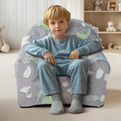 VEVOR Toddler Chair, Kids Armchair Comfy, Toddler Couch Sofa Bed Glow in The Dark, Kids Chair Seat Playroom Furniture for Kids Girls & Boys, Grey