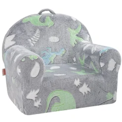 VEVOR Toddler Chair, Kids Armchair Comfy, Toddler Couch Sofa Bed Glow in The Dark, Kids Chair Seat Playroom Furniture for Kids Girls & Boys, Grey