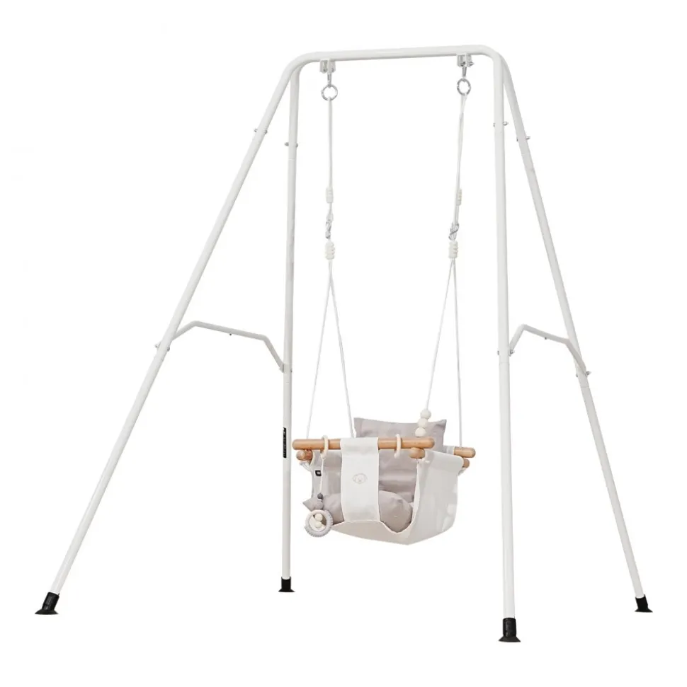 VEVOR Toddler Swing and Jumper, 2 in 1 Swing Set and Bouncer, Soft Cushion with Foldable A-Frame Metal Stand, Heavy-Duty Thick Ropes, Easy to Install and Store, for Indoor or Outdoor Play, Gray