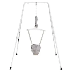VEVOR Toddler Swing and Jumper, 2 in 1 Swing Set and Bouncer, Soft Cushion with Foldable A-Frame Metal Stand, Heavy-Duty Thick Ropes, Easy to Install and Store, for Indoor or Outdoor Play, Gray