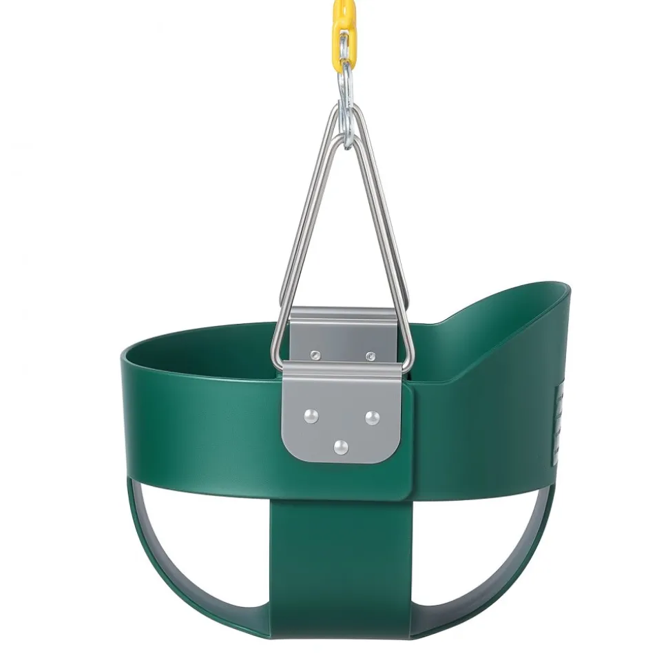 VEVOR Toddler Swing 300 lbs High Back Full Bucket Baby Swing Seat Pink, for Outdoor & Indoor Backyard Playground, Heavy-Duty Coated Chains and Carabiners, Fully Assembled Seat for Toddlers Age 3+
