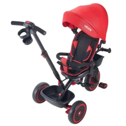 VEVOR Toddler Tricycle & Stroller for 1-5 Year Old, 6-in-1 Kids Trike with Parent Push Handle, Canopy, Adjustable Seat and Storage, Tricycle for Toddlers, Birthday Toy for Boys and Girls, Red/Black