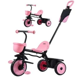 VEVOR Toddler Tricycle & Stroller for 18 Months to 5 Year Old, Kids Trike with Parent Push Handle, Adjustable Seat & Storage for Outdoor Play, Tricycle for Toddlers, Birthday Toy for Boys and Girls