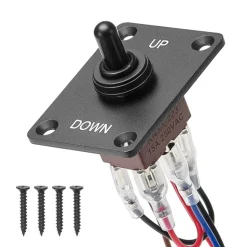 VEVOR Toggle Switch, 6 Pin Momentary Polarity Reversing Toggle Switch (ON)-Off-(ON) DC 12V/30A AC 250V/15A - with Up Down Mounting Panel & Waterproof Boot Cap for Auto Car Marine Boat