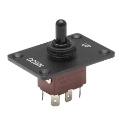 VEVOR Toggle Switch, 6 Pin Momentary Polarity Reversing Toggle Switch (ON)-Off-(ON) DC 12V/30A AC 250V/15A - with Up Down Mounting Panel & Waterproof Boot Cap for Auto Car Marine Boat