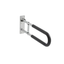 VEVOR Toilet Safety Rail, 23.8 Inch U-Shaped Handicap Grab Bar, Foldable Senior Safety Pole, Flip Up Toilet Grab Bar with Anti-Slip Support Handle, 300 Lb Load Capacity for Elderly, Disabled, Pregnant