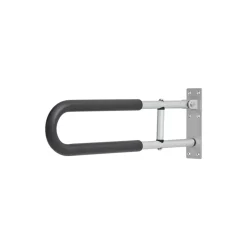 VEVOR Toilet Safety Rail, 23.8 Inch U-Shaped Handicap Grab Bar, Foldable Senior Safety Pole, Flip Up Toilet Grab Bar with Anti-Slip Support Handle, 300 Lb Load Capacity for Elderly, Disabled, Pregnant