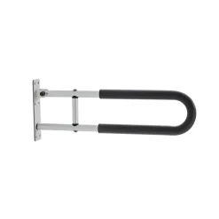 VEVOR Toilet Safety Rail, 23.8 Inch U-Shaped Handicap Grab Bar, Foldable Senior Safety Pole, Flip Up Toilet Grab Bar with Anti-Slip Support Handle, 300 Lb Load Capacity for Elderly, Disabled, Pregnant
