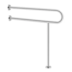 VEVOR Toilet Safety Rail, 31.5 Inch U-Shaped Handicap Grab Bar, 304 Stainless Steel Senior Safety Pole, Toilet Grab Bars with Anti-Slip Handle, 300 Lbs Load Capacity Security Handrail with Support Leg