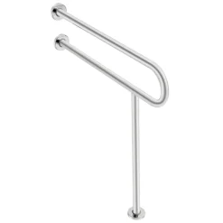 VEVOR Toilet Safety Rail, 31.5 Inch U-Shaped Handicap Grab Bar, 304 Stainless Steel Senior Safety Pole, Toilet Grab Bars with Anti-Slip Handle, 300 Lbs Load Capacity Security Handrail with Support Leg