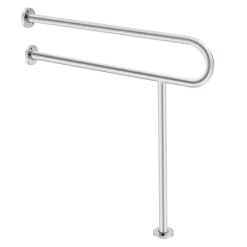 VEVOR Toilet Safety Rail, 31.5 Inch U-Shaped Handicap Grab Bar, 304 Stainless Steel Senior Safety Pole, Toilet Grab Bars with Anti-Slip Handle, 300 Lbs Load Capacity Security Handrail with Support Leg