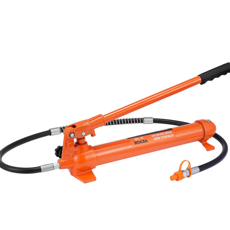 VEVOR 10 Ton Porta Power Kit, Hydraulic Ram with Pump, Car Jack with 4.6 ft/1.4 m Oil Hose, Bent Frame Repair Tool with Storage Case for Automotive, Garage, Heavy Equipment, Mechanic (22046 LBS)