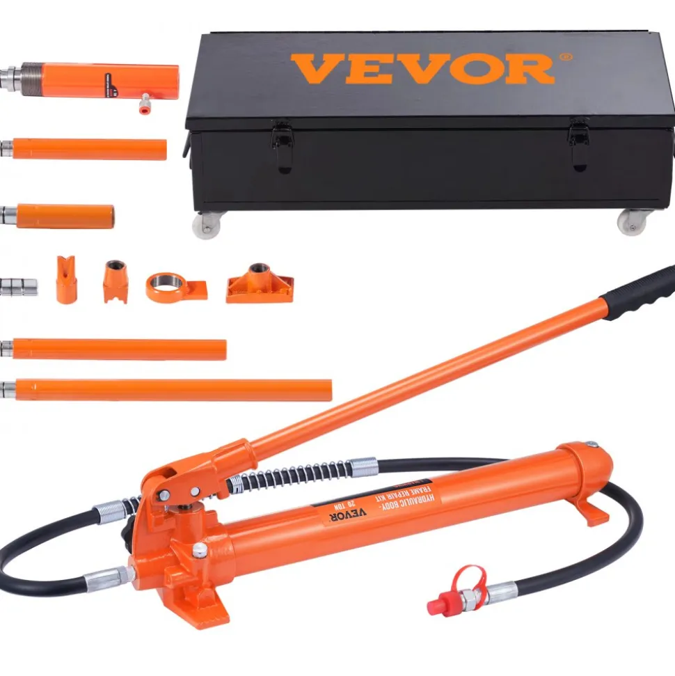 VEVOR 20 Ton Porta Power Kit, Portable Hydraulic Jack with 4.6 ft/1.4 m Oil Hose, Car Frame Repair Tool with Storage Case for Automotive, Heavy Equipment, Mechanic (44000 LBS)