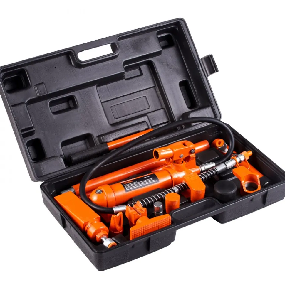 VEVOR 4 Ton Porta Power Kit, Portable Hydraulic Jack with 3.9 ft/1.2 m Oil Hose, Auto Body Frame Repair Kit with Storage Case for Car Repair, Truck, Farm (8800 LBS)