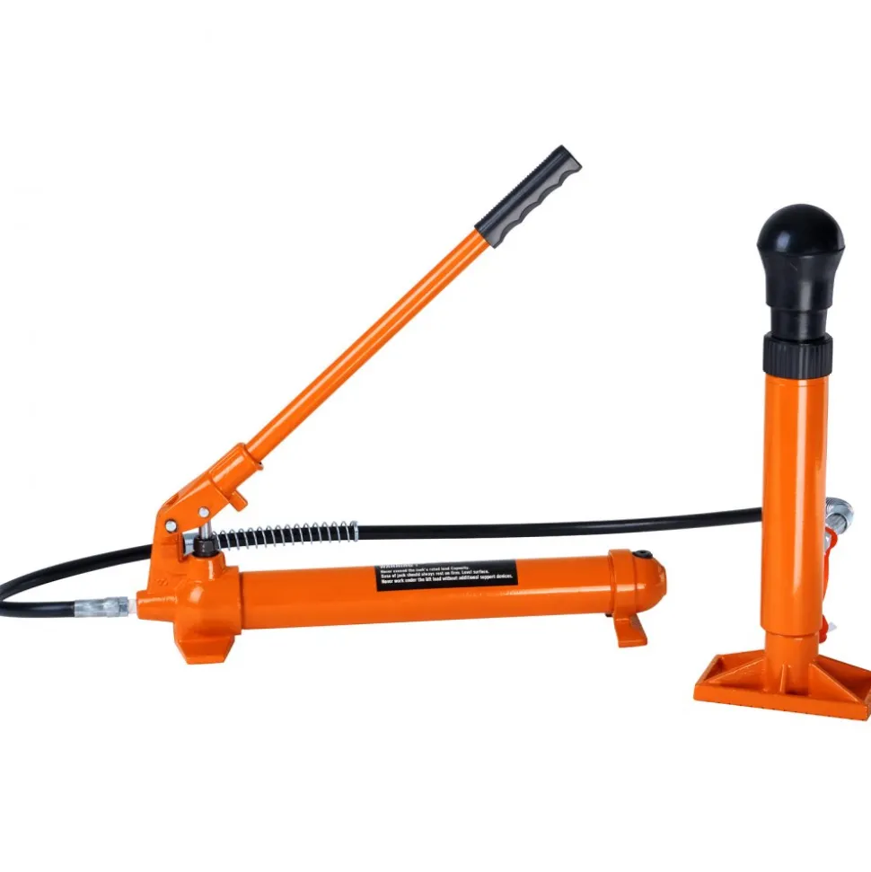 VEVOR 12 Ton Porta Power Kit, Portable Hydraulic Jack with 4.6 ft/1.4 m Oil Hose, Auto Body Frame Repair Kit with Storage Case for Car Repair, Truck, Farm