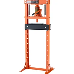 VEVOR 12 Ton Shop Press, H-Frame Garage Floor Bottle Jack Hydraulic Press, 8-Level Adjustable Height, Movable Stamping Plate, Heavy-Duty Steel for Bending, Straightening, Pressing U-Joints & Bearings