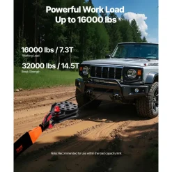 VEVOR 14.5 Ton Snatch Block for Winch Recovery, Heavy Duty 32,000 lbs Break Strength, Work with 3/8 inch Rope, Compact Offroad Recovery Accessory for Towing & Recovery on Truck, Tractor, ATV & UTV