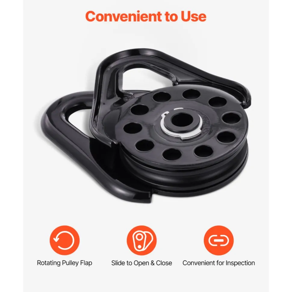 VEVOR 14.5 Ton Snatch Block for Winch Recovery, Heavy Duty 32,000 lbs Break Strength, Work with 3/8 inch Rope, Compact Offroad Recovery Accessory for Towing & Recovery on Truck, Tractor, ATV & UTV