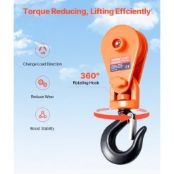 VEVOR 2 Ton Snatch Block with Swivel Hook, 3