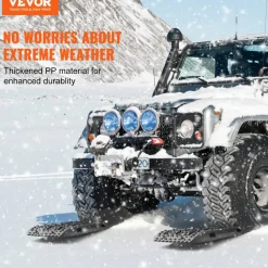 VEVOR 10 TON Traction Boards with PP Material, Recovery Boards for Off-road Vehicles/Cars/Pickups/SUVs/RVs, Pair Tire Traction Mats on Snow, Sand, Mud and Loose Terrain, Storage Bag, Long, Black