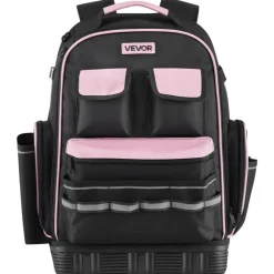 VEVOR Tool Backpack, 56 Pockets, Heavy-duty Tools Storage Organizer Work Bags with Laptop Compartment & Molded Base, Electrician Jobsite Backpack for Electrician, Repairman, and HVAC Techs