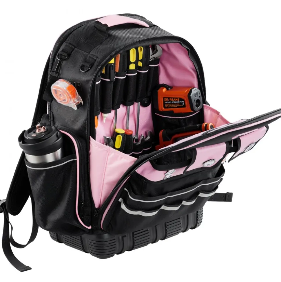 VEVOR Tool Backpack, 56 Pockets, Heavy-duty Tools Storage Organizer Work Bags with Laptop Compartment & Molded Base, Electrician Jobsite Backpack for Electrician, Repairman, and HVAC Techs