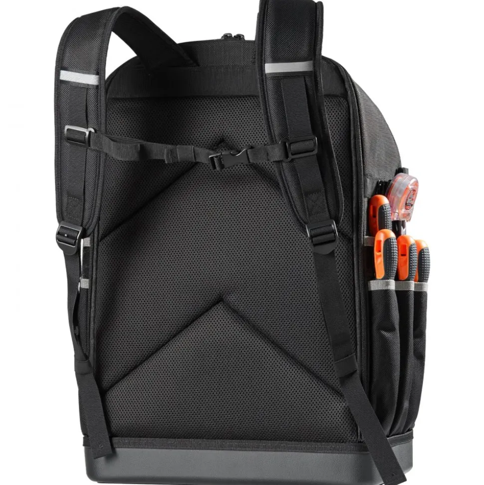 VEVOR Tool Backpack, 56 Pockets, Heavy-duty Tools Storage Organizer Bags with Molded Base, Electrician Jobsite Backpack for Construction Jobsite, Electrician, Industrial, Repairman, and HVAC Techs