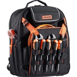 VEVOR Tool Backpack, 45 Pockets, Heavy-duty Tools Storage Organizer Work Bags with Laptop Compartment & Reinforced Fabric Basee, Electrician Jobsite Backpack for Electrician, Repairman