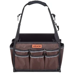 VEVOR Tool Bag, 13 Inch, 45-Pocket Open Top Tool Tote, Electrical Maintenance Toolbox Organizer Storage with Handle, Adjustable Shoulder Strap, Portable Toolbag, for Professionals DIY & Jobsite Use