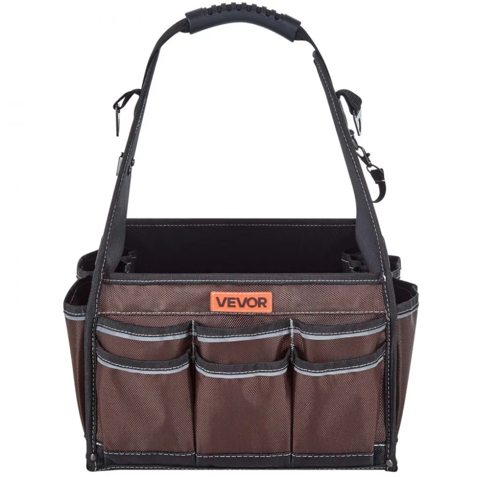 VEVOR Tool Bag, 13 Inch, 45-Pocket Open Top Tool Tote, Electrical Maintenance Toolbox Organizer Storage with Handle, Adjustable Shoulder Strap, Portable Toolbag, for Professionals DIY & Jobsite Use