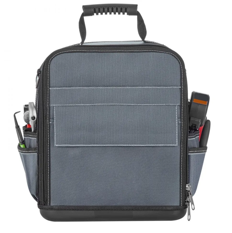VEVOR Tool Bag, 13.2 Inch, 39-Pocket Open Top Tool Pouch, Portable Electrical Maintenance Toolbox Organizer Storage with Hard Plastic Base, Adjustable Shoulder Strap, for Professionals DIY & Jobsite