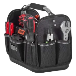 VEVOR Tool Bag, 13 Inch, 33-Pocket Open Top Tool Tote, Portable Electrical Maintenance Toolbox Organizer Storage with Hard Plastic Base, Adjustable Shoulder Strap, for Professionals DIY & Jobsite Use