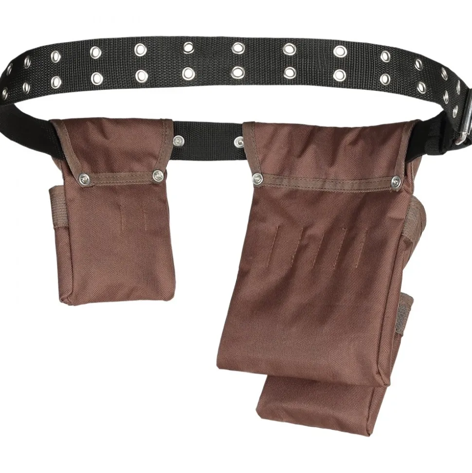 VEVOR Tool Belt, Adjusts from 29 Inches to 54 Inches, Polyester Heavy Duty Tool Pouch Bag, Detachable Tool Bag for Electrician, Carpenter, Handyman, Woodworker, Construction, Framer, Brown