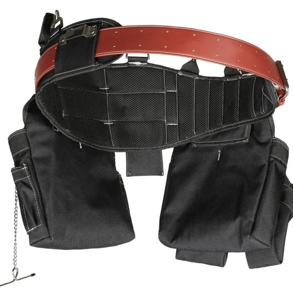 VEVOR Tool Belt, 32 Pockets, Adjusts from 32 Inches to 54 Inches, Nylon Heavy Duty Tool Pouch Bag, Detachable Tool Bag for Electrician, Carpenter, Handyman, Woodworker, Construction, Framer, Black