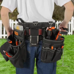 VEVOR Tool Belt, 32 Pockets, Adjusts from 32 Inches to 54 Inches, Nylon Heavy Duty Tool Pouch Bag, Detachable Tool Bag for Electrician, Carpenter, Handyman, Woodworker, Construction, Framer, Black