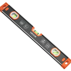 VEVOR Torpedo Level, 3-Piece Included 9/16/24 in, Magnetic Leveler Tool Set Aluminum Alloy, with Clear 3 Green Vials, V-Groove, Hanging Hole, Multi-angle Measurement for Construction Home Renovation