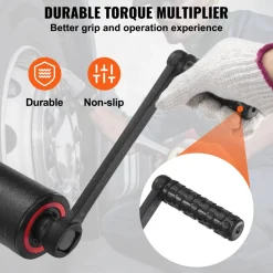 VEVOR Torque Multiplier, 1 Inch Drive Lug Nut Wrench/Multiplier Heavy Duty Torque Multiplier Wrench Set, 1:64 6,800N.m Lug Nut Remover, Includes 8 Sockets (24-38mm) and Storage Case