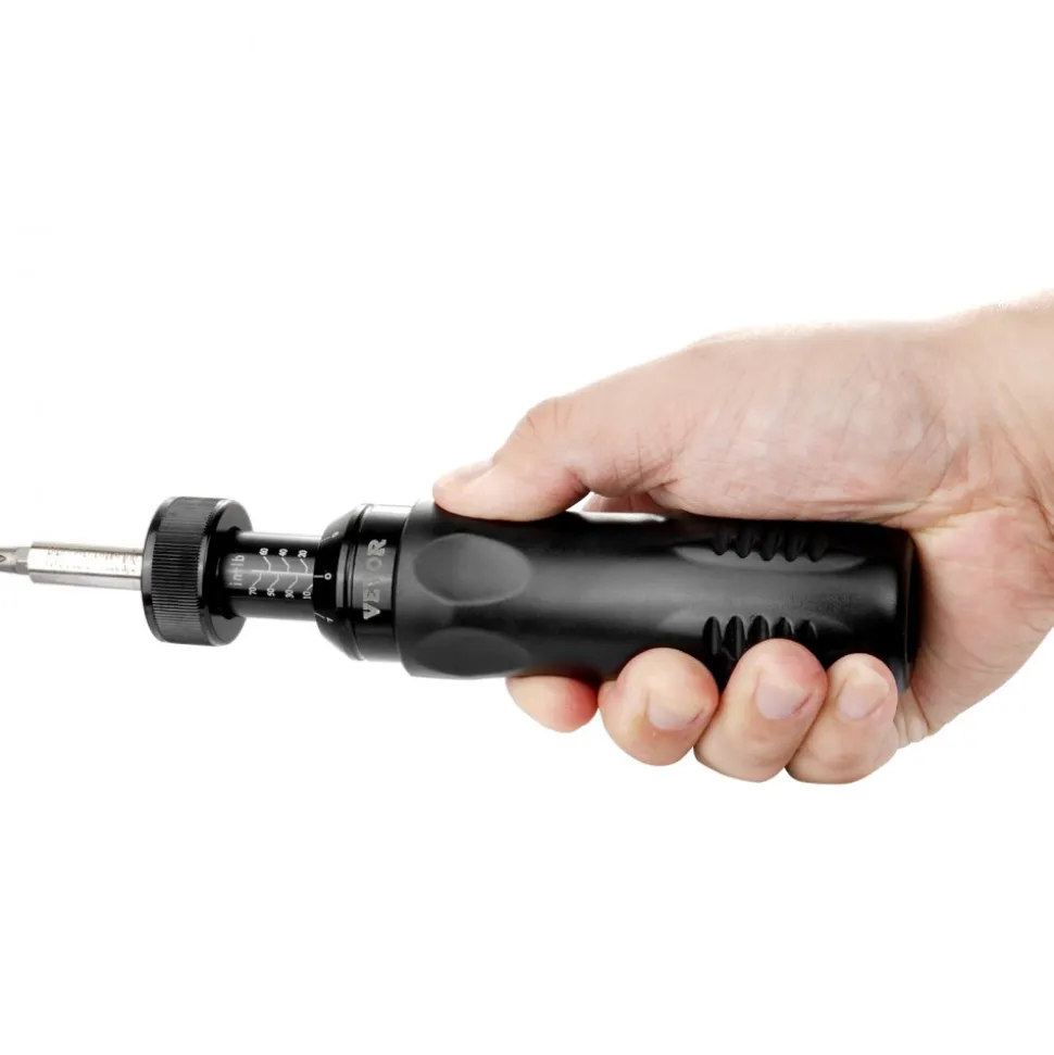 VEVOR Torque Screwdriver, 1/4" Drive Screwdriver Torque Wrench, Electrician Torque Screwdriver with Scale, 10-70 in/lbs Torque Range, 1 in-lbs Torque Increment Torque Screwdriver with Bits & Case