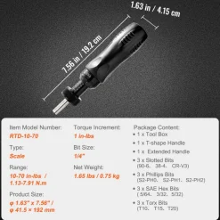 VEVOR Torque Screwdriver, 1/4