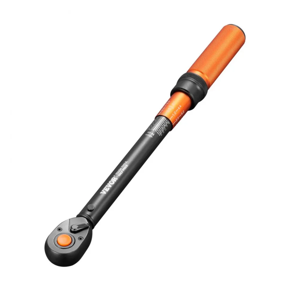 VEVOR Torque Wrench, 1/2-inch Drive Click Torque Wrench, 14.8-162.4 lbf-ft / 20-220 N.m, Dual Scale Readings, ±3% High Precision, with Extension Bar, Adapter and Storage Case, for Automotive Repair