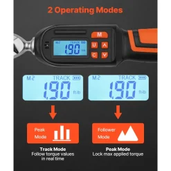 VEVOR Torque Wrench Set 1/4" Drive 42-Piece Digital Torque Wrench 4 Units, ±2% Accuracy, LCD Screen, with Buzzer and LED Indicator, with Sockets, Bits, Extension Bar, Adapter, for Automotive Repair