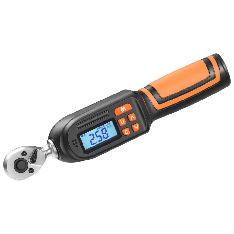 VEVOR Torque Wrench Set 1/4" Drive 42-Piece Digital Torque Wrench 4 Units, ±2% Accuracy, LCD Screen, with Buzzer and LED Indicator, with Sockets, Bits, Extension Bar, Adapter, for Automotive Repair