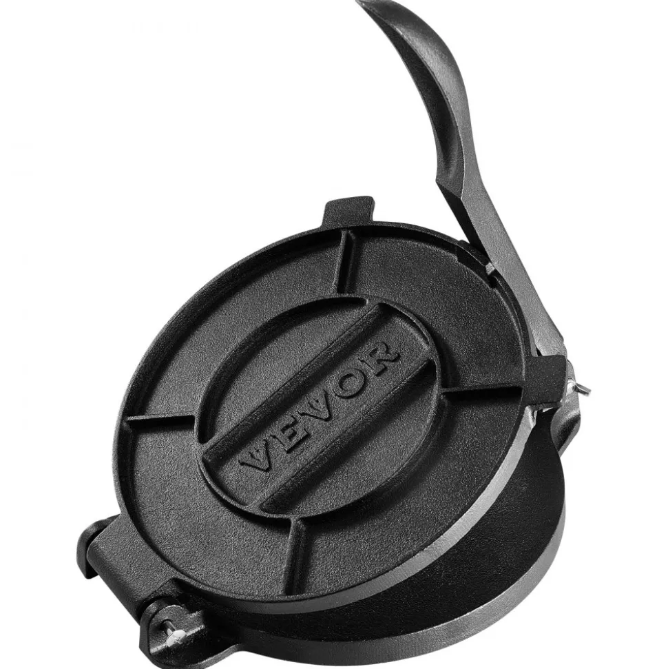 VEVOR Tortilla Press, 8 Inch Tortilla and Roti Maker, Cast Iron Heavy Duty Tortilladora Press, Pre-Seasoned Pataconera Maker with 100 Pcs Parchment Paper, Dough Maker for Flour Tortilla, Tawa, Silver