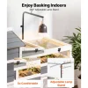 VEVOR Tortoise Habitat 4-Room Wooden Tortoise House Adjustable Lamp Stand, for Small Animals Indoor Outdoor, 2 Stories & Ramp, Large Turtle Enclosure Reptile Cage with Storage Shelf, Openable Roof